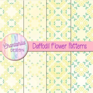 Free digital papers featuring daffodil flower patterns.