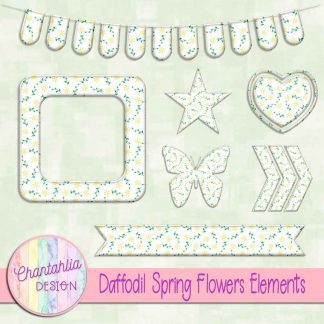 Free daffodil spring flowers design elements