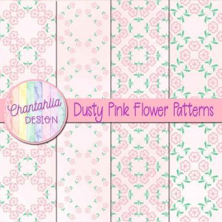 Free digital papers featuring dusty pink flower patterns.