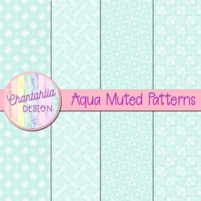 free aqua muted patterns digital papers