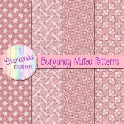 free burgundy muted patterns digital papers