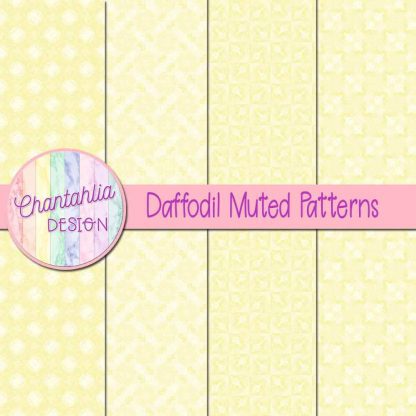 free daffodil muted patterns digital papers