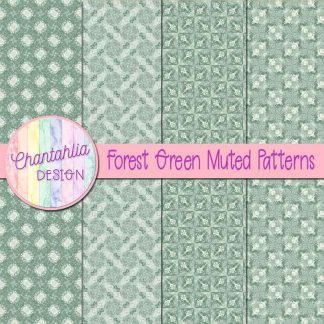 free forest green muted patterns digital papers