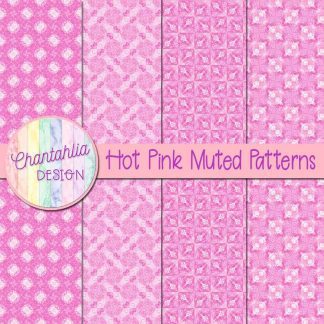 free hot pink muted patterns digital papers