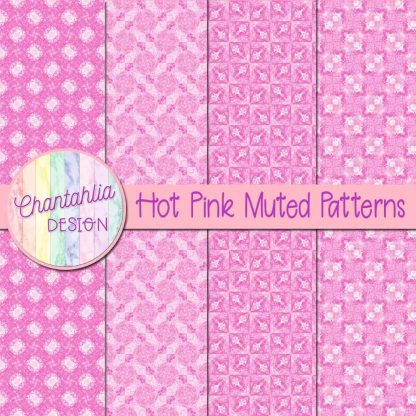 free hot pink muted patterns digital papers