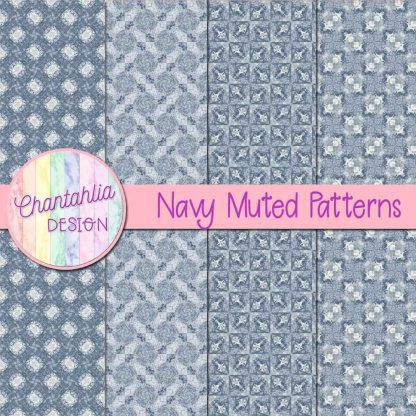 free navy muted patterns digital papers