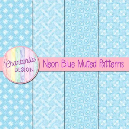 free neon blue muted patterns digital papers