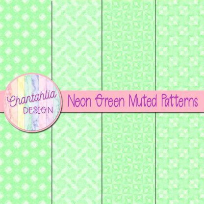 free neon green muted patterns digital papers