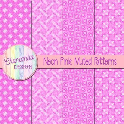 free neon pink muted patterns digital papers