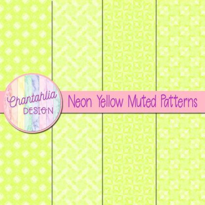 free neon yellow muted patterns digital papers