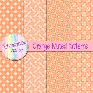 free orange muted patterns digital papers