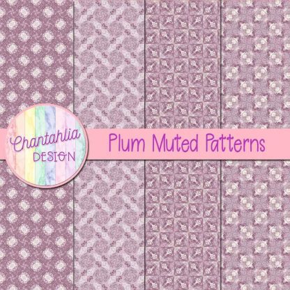 free plum muted patterns digital papers