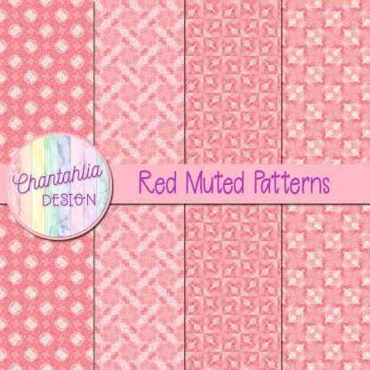 free red muted patterns digital papers