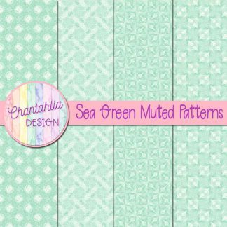 free sea green muted patterns digital papers