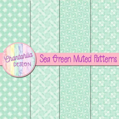 free sea green muted patterns digital papers