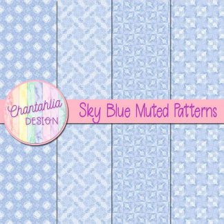 free sky blue muted patterns digital papers