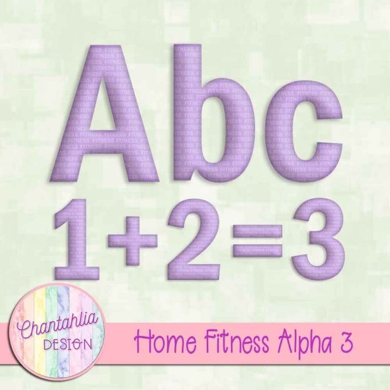 Free Home Fitness Alpha for Digital Scrapbooking