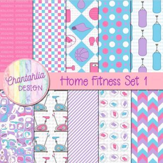 Free digital papers in a Home Fitness theme