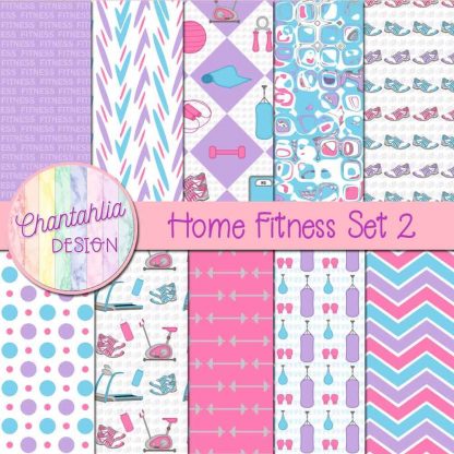Free digital papers in a Home Fitness theme
