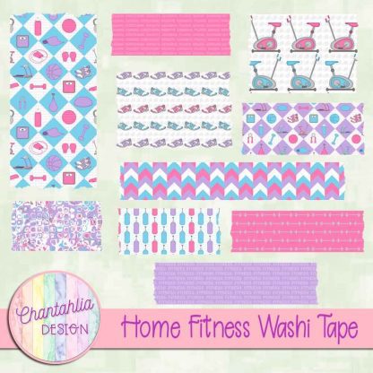 Free washi tape in a Home Fitness theme