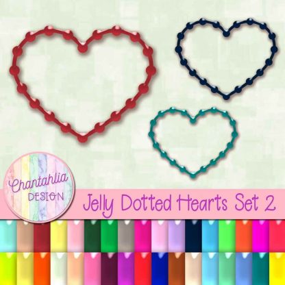 free heart design elements in a jelly style