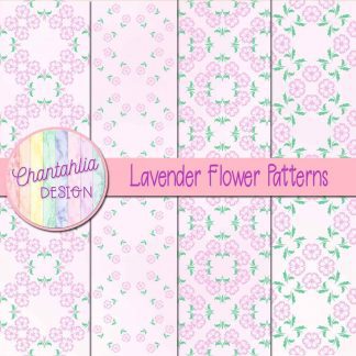 Free digital papers featuring lavender flower patterns.