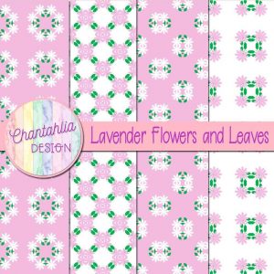 Free Digital Papers featuring Lavender Flowers and Leaves Designs