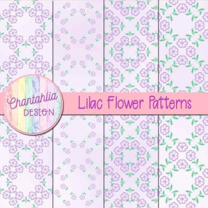 Free digital papers featuring lilac flower patterns.