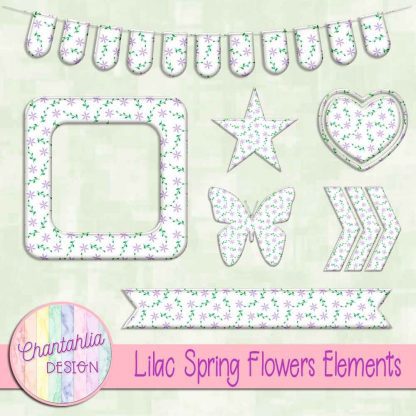 Free lilac spring flowers design elements
