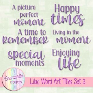 Free scrapbook title word art in a lilac brushed metal style