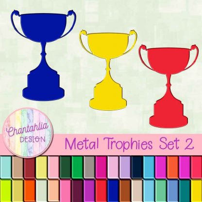 free trophy design elements in a metal style