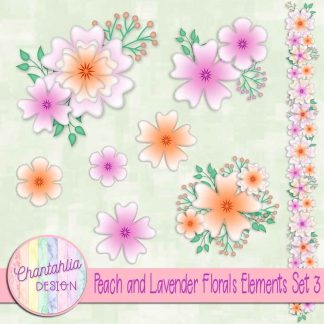 Free design elements in a Peach and Lavender Florals theme