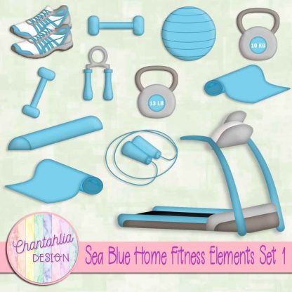 Free sea blue design elements in a Home Fitness theme
