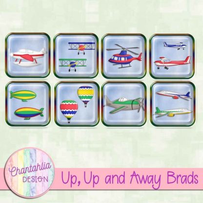 Free digital brads in a Up, Up and Away Air Transport theme