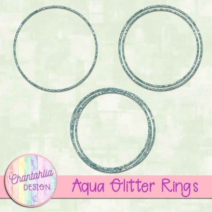Free aqua glitter rings