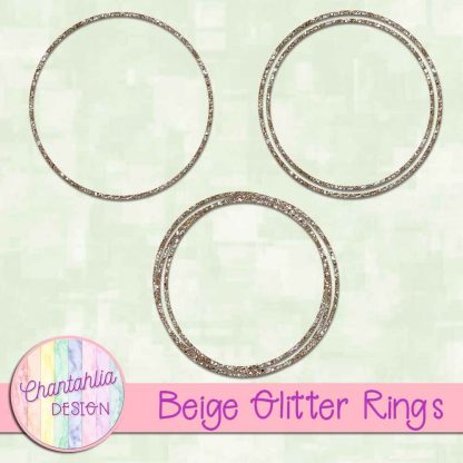 Free beige glitter rings
