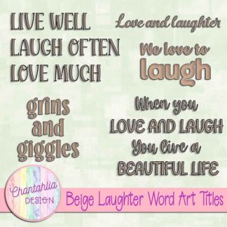 Free beige laughter word art titles