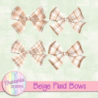 Free beige plaid bows
