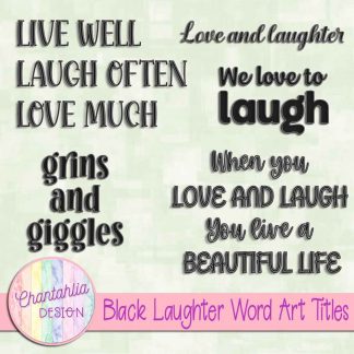 Free black laughter word art titles