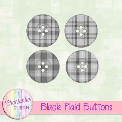 Free black plaid buttons