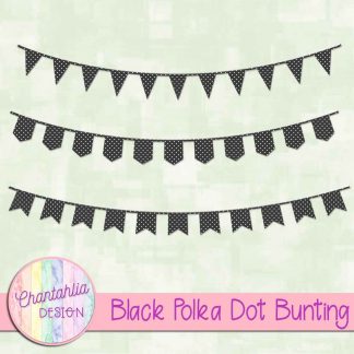Free black polka dot bunting