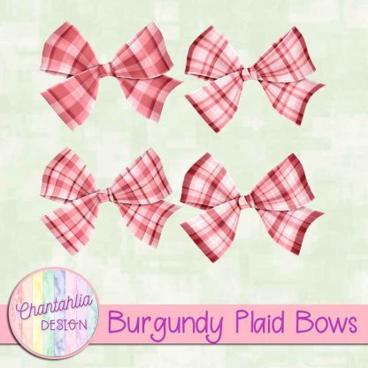 Free burgundy plaid bows