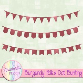 Free burgundy polka dot bunting