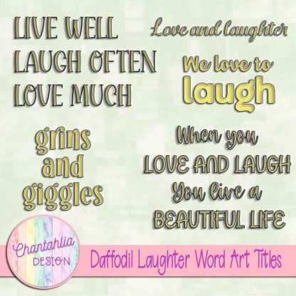 Free daffodil laughter word art titles