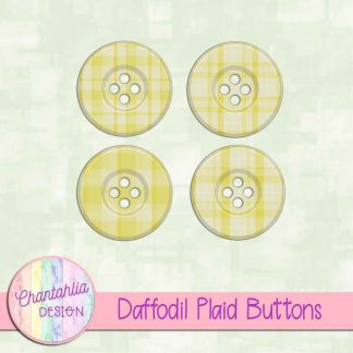 Free daffodil plaid buttons