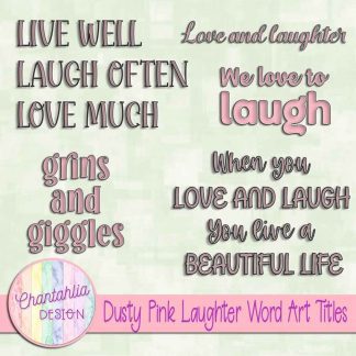 Free dusty pink laughter word art titles
