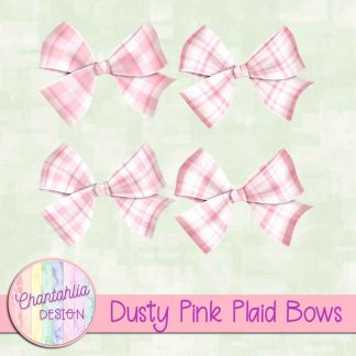 Free dusty pink plaid bows