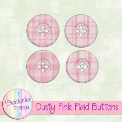 Free dusty pink plaid buttons