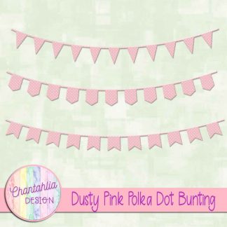 Free dusty pink polka dot bunting