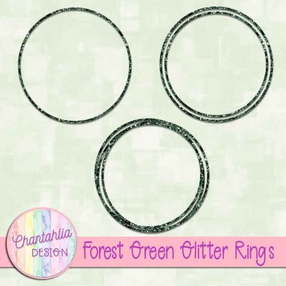 Free forest green glitter rings